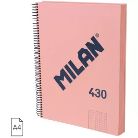   Spirálfüzet A/4 120 lapos, négyzetrácsos Milan "1918 Series" rózsaszín|Pink, négyzetr., 120 lapos, 57143E120P
