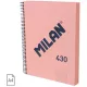 Spirálfüzet A/4 120 lapos, négyzetrácsos Milan "1918 Series" rózsaszín|Pink, négyzetr., 120 lapos, 57143E120P
