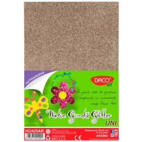   Dekorgumi A/4 öntapadós, csillámos 10 db/csomag Daco bronz|glitteres öntapadós, bronz, 10 db/cs,