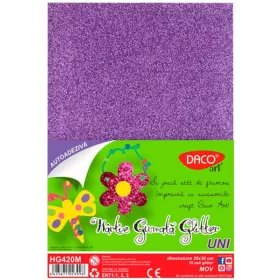   Dekorgumi A/4 öntapadós, csillámos 10 db/csomag Daco lila|glitteres öntapadós, lila, 10 db/cs,
