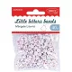 Betűgyöngy, fűzhető 6 mm 40 g Daco fehér|Little letters beads, 40 g, műanyag