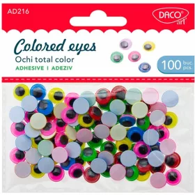   Mozgó szem 10 mm 100 db/csomag Daco vegyes színek|100 db/cs, öntapadó, vegyes színek, 1 cm