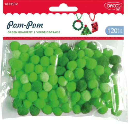 Pompon 10 mm 120 db/csomag Daco zöld|120 db/cs, 1 cm, AD053V