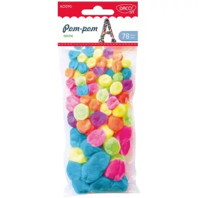   Pompon 78 db/csomag Daco neon színek|78 db/cs, vegyes méret, AD090