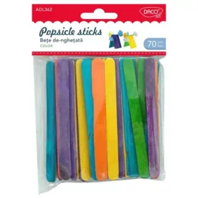   Fa spatula 112x10 mm 70 db/csomag Daco vegyes színek|Popsicle sticks, 70 db/cs, AD362