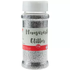 Csillámpor 60 g Daco ezüst|biológiailag lebomló, PU060AG