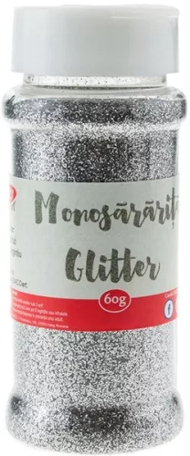 Csillámpor 60 g Daco ezüst|biológiailag lebomló, PU060AG