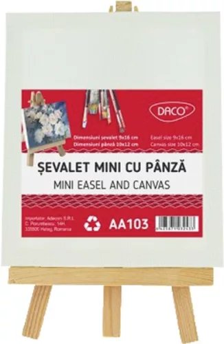 Festővászon állvánnyal 10x12 cm Daco|9x16 cm, 10x12 cm vászon, AA103