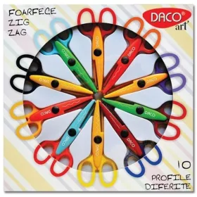   Olló készlet, kreatív 14 cm 10 db-os Daco "Zig-Zag|Készlet, A Csomag nem bontható!