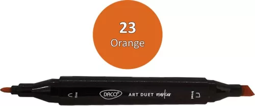 Alkoholos marker kétvégű, vágott és gömb Daco "Art Duet" 23 narancs|Narancs, kétvégű, gömb és vágott