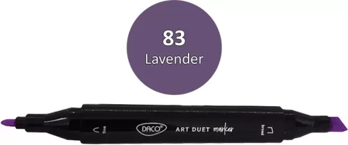Alkoholos marker kétvégű, vágott és gömb Daco "Art Duet" 83 levendula|Levendula, kétvégű, gömb és vágott
