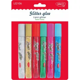   Csillámragasztó 10,5 ml Daco 6 szín|6 db/cs, vegyes színek, LG106