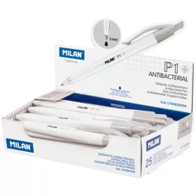   Golyóstoll 1 mm Milan P1 "Antibacterial" fekete|Antibacterial, fekete, 25 db/dob