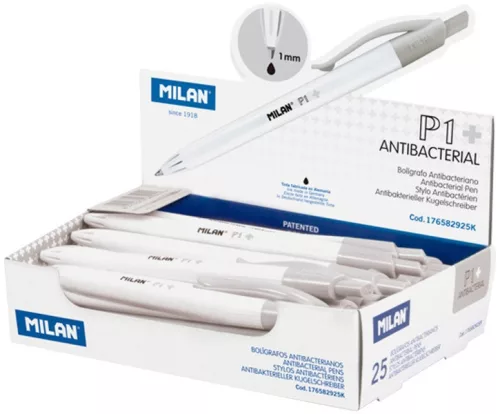 Golyóstoll 1 mm Milan P1 "Antibacterial" fekete|Antibacterial, fekete, 25 db/dob