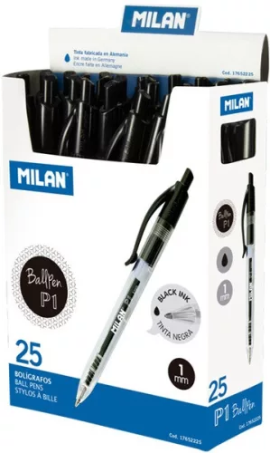 Golyóstoll 1 mm Milan P1 fekete|fekete, 17652225