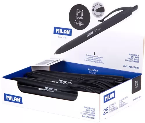 Golyóstoll 1 mm Milan P1 "Touch" fekete|fekete, 176511925