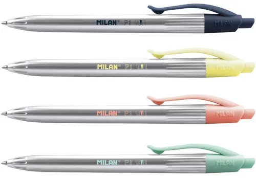 Golyóstoll 1 mm ezüst tolltest Milan P1 "Silver" kék|kék íráskép, ezüst tolltest, 1765779120