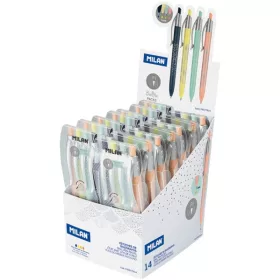   Golyóstoll készlet 1 mm 4 db-os Milan P1 "Silver" Colours vegyes színek|4 db/klt., 14 klt/ display, 176577914