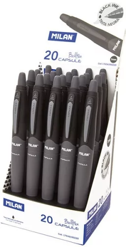 Golyóstoll 1 mm Milan "Capsule" fekete|fekete, 17656590220