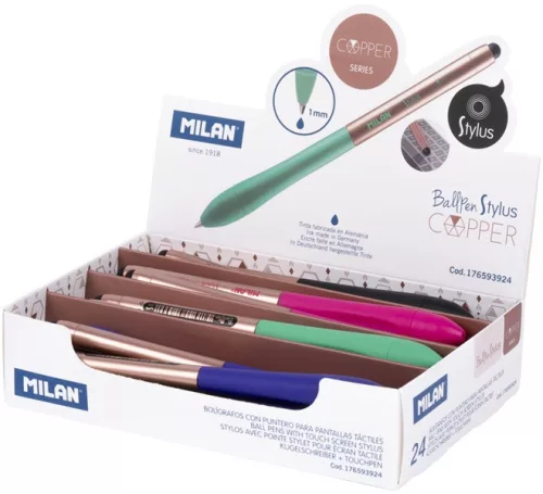 Golyóstoll 1 mm Milan "Stylus" Copper kék|kék, 176593924
