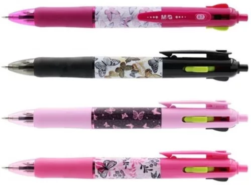 Golyóstoll 0,7 mm M&G "Butterfly" négyszínű|négyszínű, 0,7 mm, ABP803T3