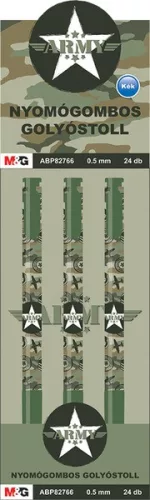 Golyóstoll 0,5 mm M&G "Army" kék|ABP82766, kék, 0,5 mm