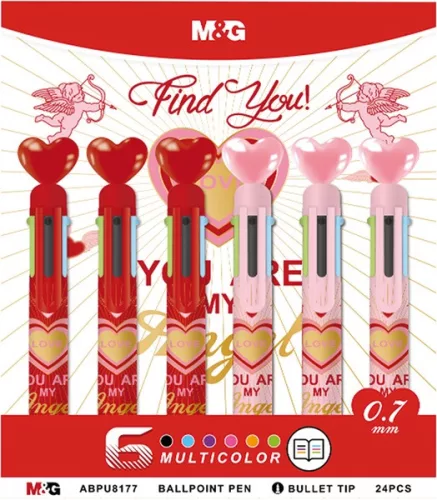 Golyóstoll 0,5 mm M&G "Love" kék|ABPU8177, 0,7 mm, hatszínű