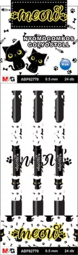 Golyóstoll 0,5 mm M&G "Meow" kék|ABP82770, kék, 0,5 mm