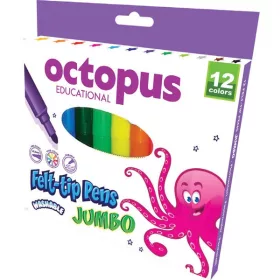   Filctoll készlet 1-3 mm kimosható Octopus 12 szín|hengeres, mosható, UNL-0374