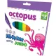Filctoll készlet 1-3 mm kimosható Octopus 12 szín|hengeres, mosható, UNL-0374