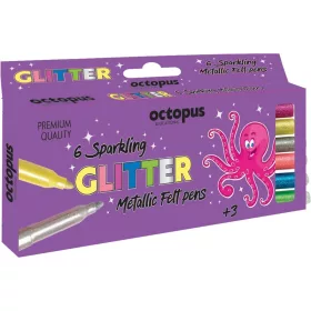   Filctoll készlet Octopus "Glitter" 6 szín|hengeres, UNL-2562