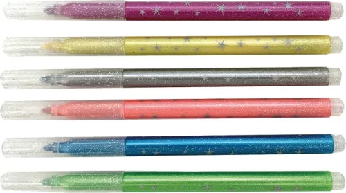 Filctoll készlet Octopus "Glitter" 6 szín|hengeres, UNL-2562