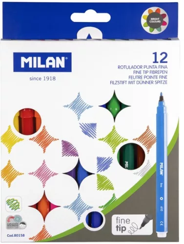 Filctoll készlet 2 mm Milan 610 12 szín|80158