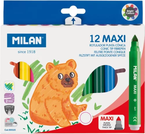 Filctoll készlet 7,5-15 mm vastag Milan 641 12 szín|12 db-os vastag filc készlet, 80020