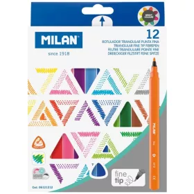  Filctoll készlet 2 mm háromszög test Milan 6112 12 szín|háromszög test 06121212