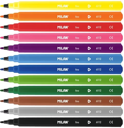 Filctoll készlet 2 mm háromszög test Milan 6112 12 szín|háromszög test 06121212