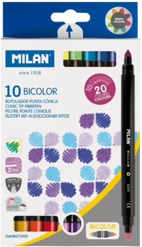 Filctoll készlet 5-10 mm kétvégű Milan 6310 10/20 szín|kétvégű, vékony 10dbos, 0612310,06171010
