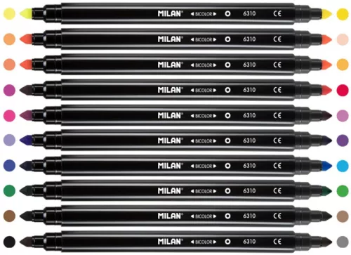 Filctoll készlet 5-10 mm kétvégű Milan 6310 10/20 szín|kétvégű, vékony 10dbos, 0612310,06171010