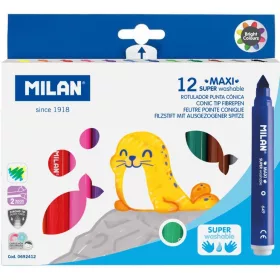   Filctoll készlet 7,5 mm vastag Milan 649 12 szín|hengeres test, 0692412.