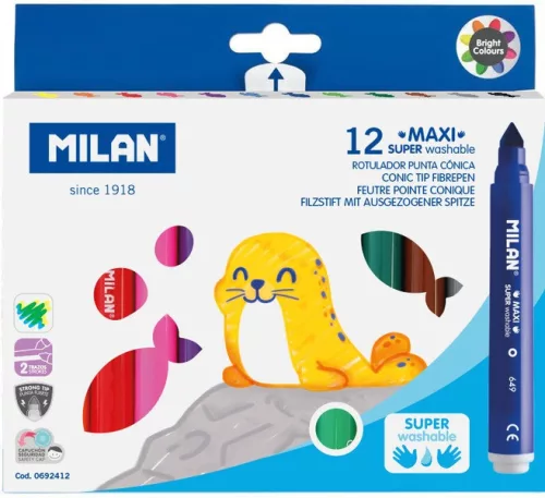 Filctoll készlet 7,5 mm vastag Milan 649 12 szín|hengeres test, 0692412.