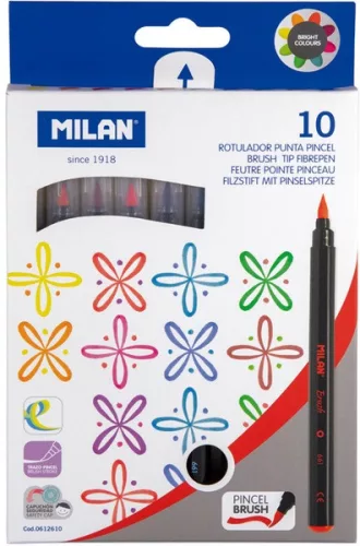 Ecsetfilc készlet 0,5-6 mm Milan 10 szín|612610