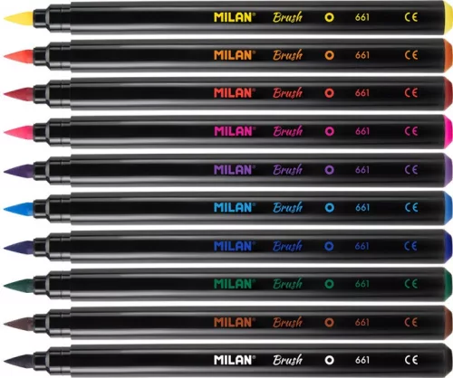 Ecsetfilc készlet 0,5-6 mm Milan 10 szín|612610
