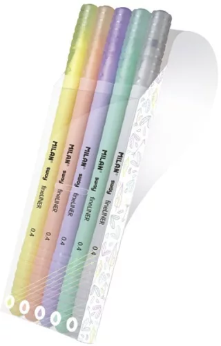 Tűfilc készlet 0,4 mm Milan "Fineliner" Sway Pastel 5 pasztell szín|Pastel, 14 klt/dpl, 06180414PS