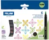 Ecsetfilc készlet 0,5-6 mm Milan "Fluo" 6 szín|Fluo, 0612606FL