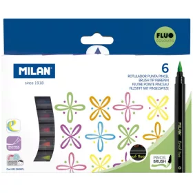   Ecsetfilc készlet 0,5-6 mm Milan "Fluo" 6 szín|Fluo, 0612606FL