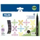 Ecsetfilc készlet 0,5-6 mm Milan "Fluo" 6 szín|Fluo, 0612606FL