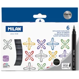   Ecsetfilc készlet 0,5-6 mm Milan "Metal" 6 szín|Metal, 0612606MET