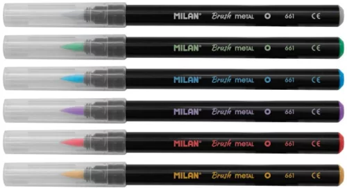 Ecsetfilc készlet 0,5-6 mm Milan "Metal" 6 szín|Metal, 0612606MET