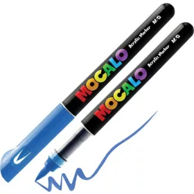   Akril marker, ecsetvégű M&G "Mocalo" 600 kék|600, 9 db/doboz, APMT80G3G6