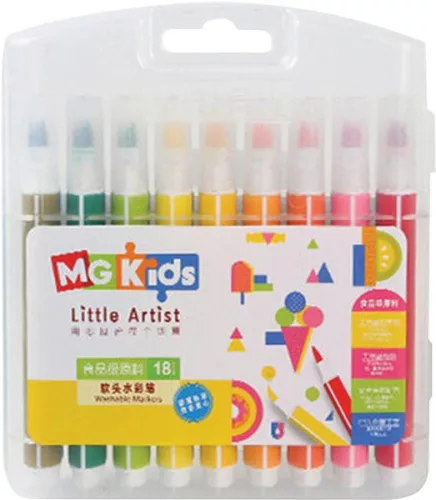 Ecsetfilc készlet 0,5-6 mm M&G 18 szín|mosható, Soft Brush, ZCPN0384